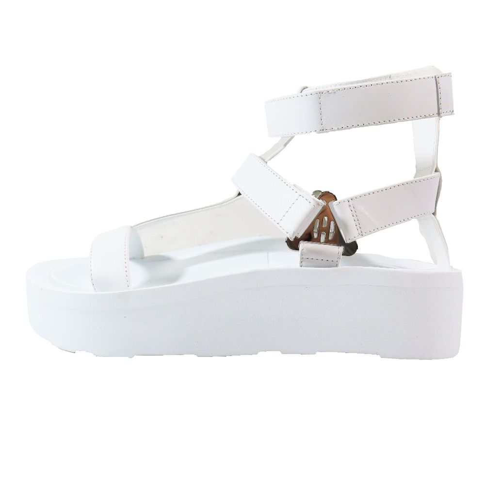 Hermes Enid Thick Sole Leather Sandals Shoes Platform Diamant Buckle Logo