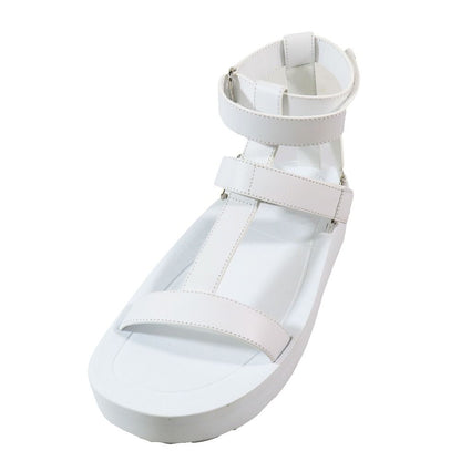 Hermes Enid Thick Sole Leather Sandals Shoes Platform Diamant Buckle Logo — view 4