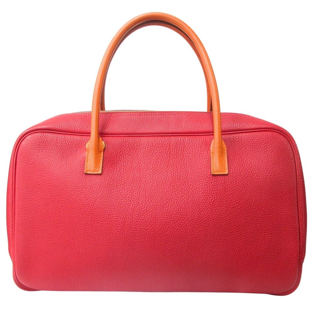 Hermes Lorraine 2-Way Bag Togo Leather Orange Rouge — view 4