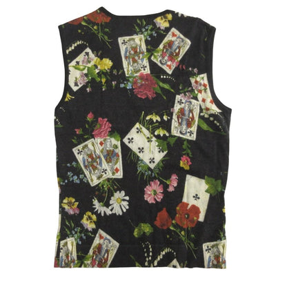 Dior Galiano Era Playing Cards Vest Knit Wool Cashmere 38 Black — view 2