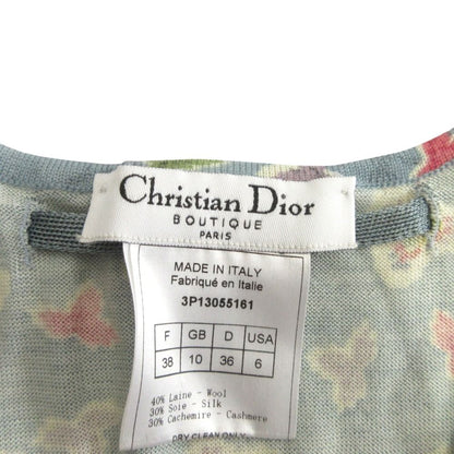 Dior Galliano Era Vest Knit Sweater Wool Cashmere 38 Blue — view 5