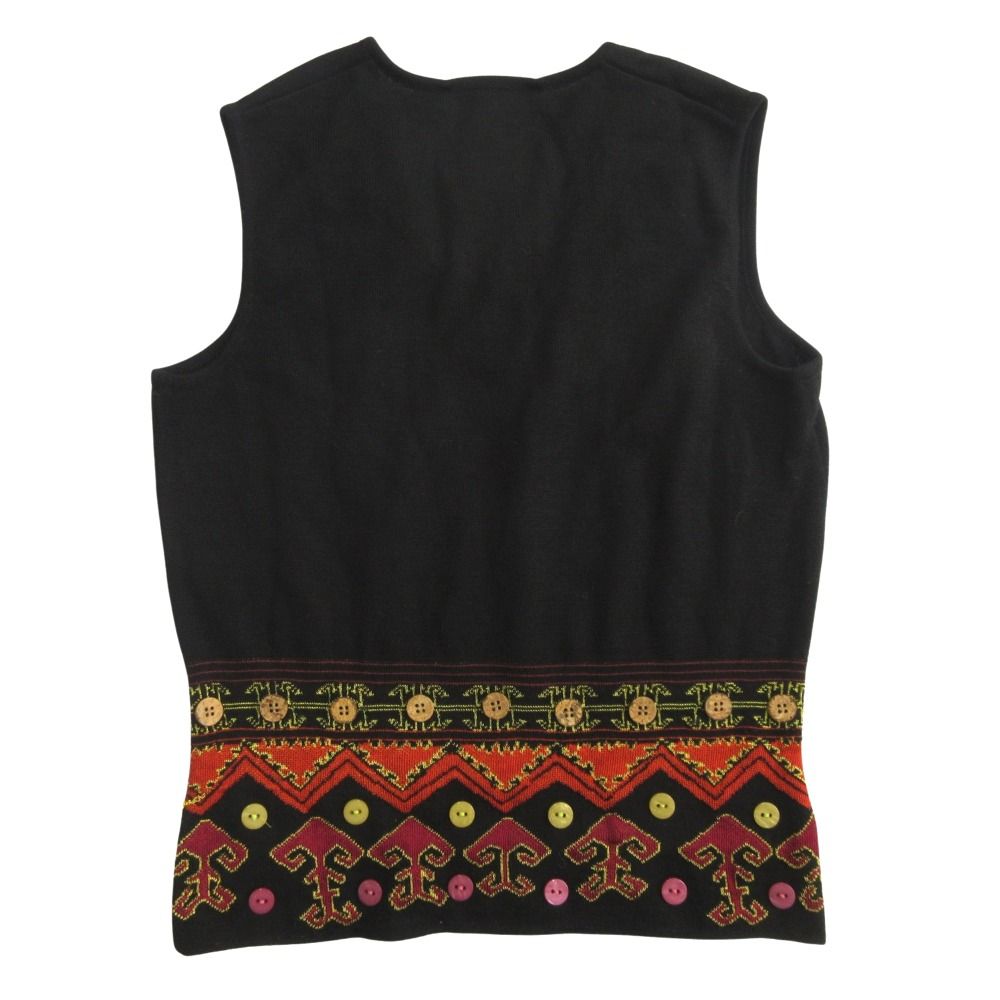 Dior Galliano Era Multi Button Vest Knit Sweater Sleeveless 38 Black — view 2