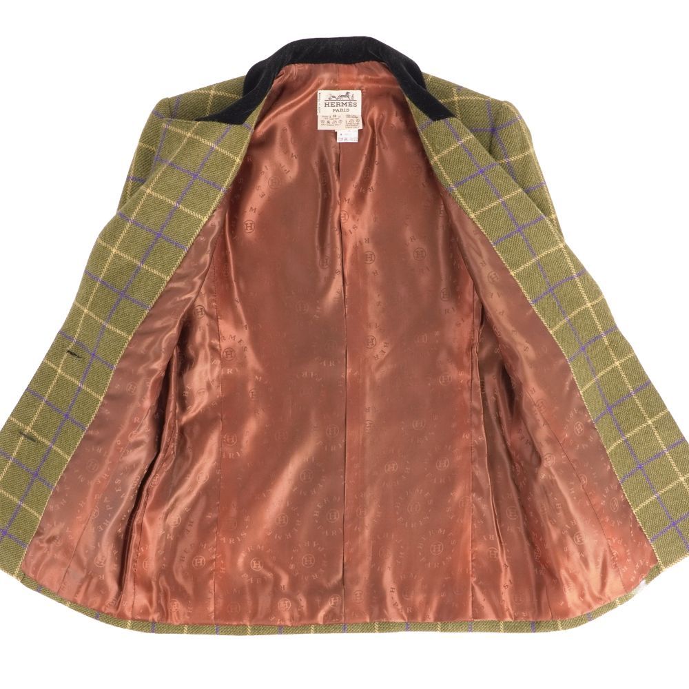 Hermes Vintage Tailored Jacket Check — view 7