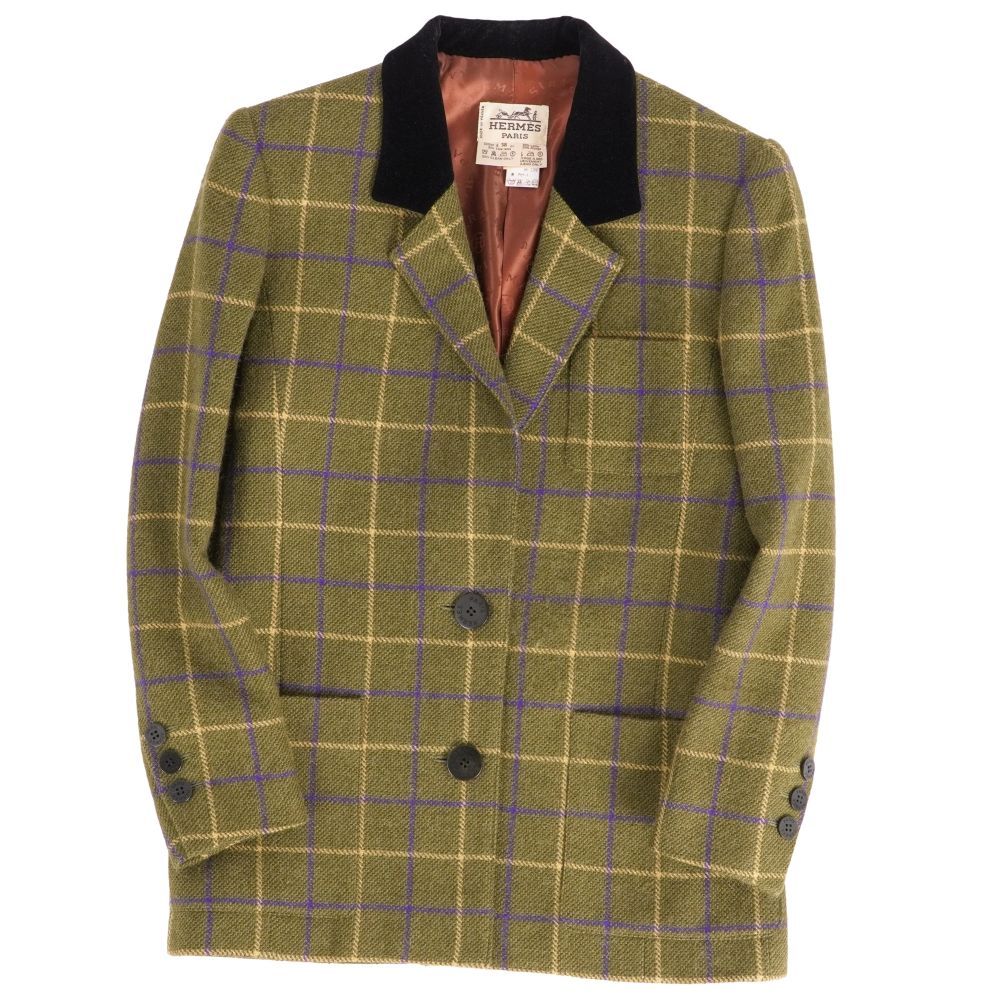 Hermes Vintage Tailored Jacket Check