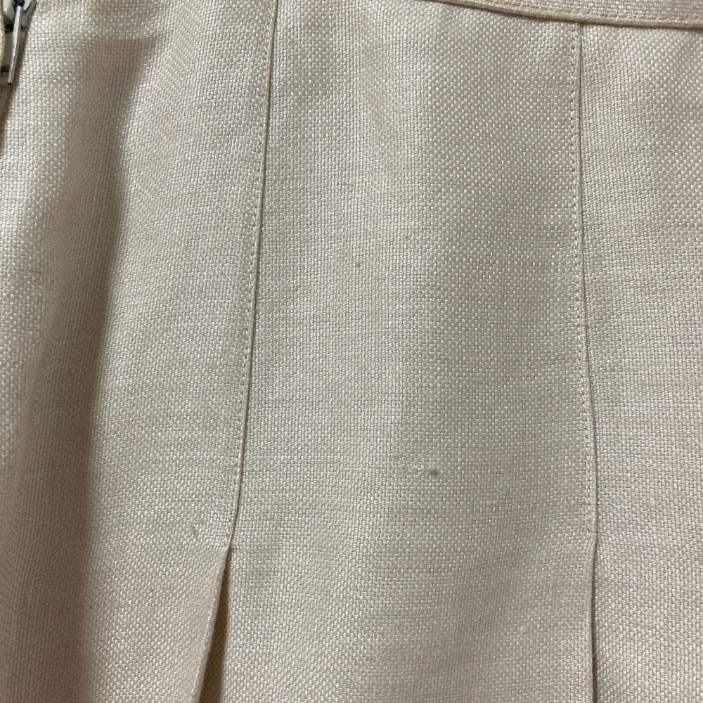Chanel Vintage Linen Flare Skirt 38 Beige — view 7