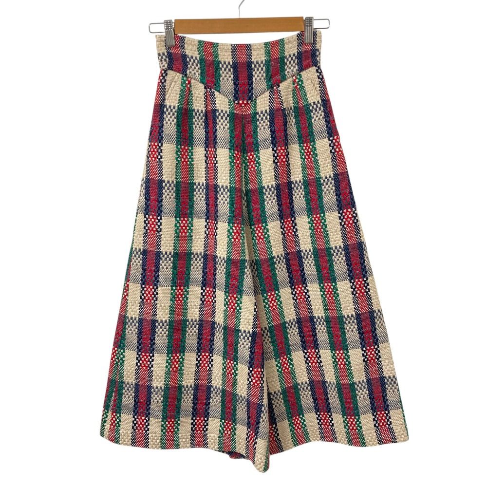 Gucci Tweed Wide Pants 36 Beige Multicolor