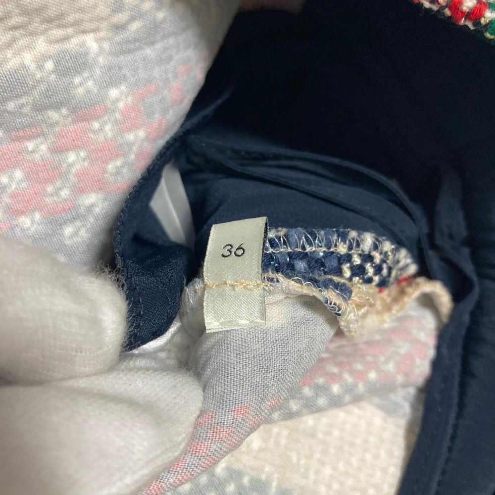 Gucci Tweed Wide Pants 36 Beige Multicolor — view 6