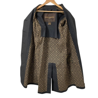 Louis Vuitton Mackintosh Lining Monogram Rubberized Soutien Collar Coat 38 Black — view 3