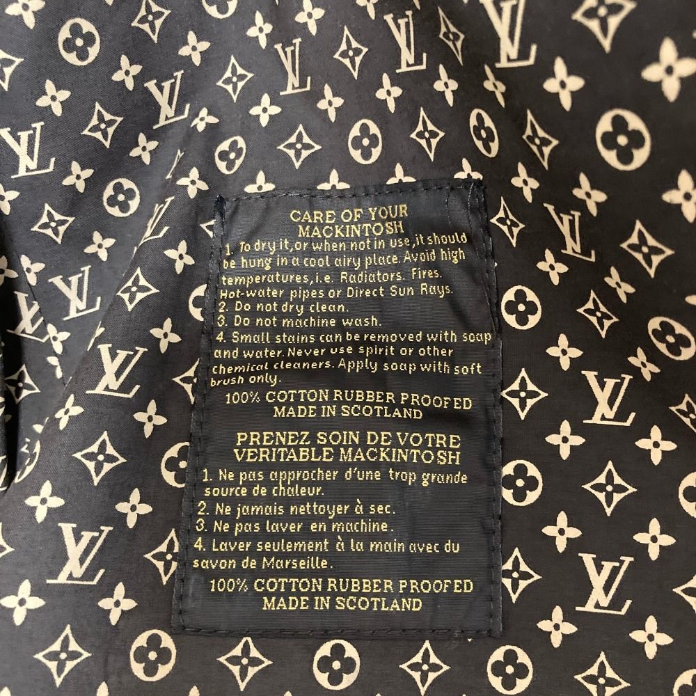 Louis Vuitton Mackintosh Lining Monogram Rubberized Soutien Collar Coat 38 Black — view 7