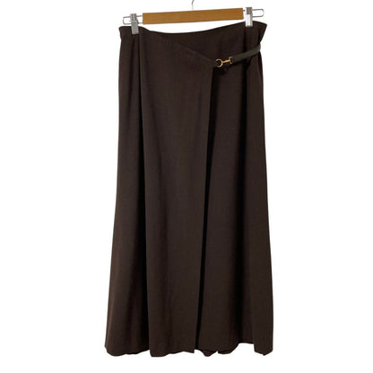 Hermes Vintage Leather Belt Long Length Wrap Skirt 40 Brown