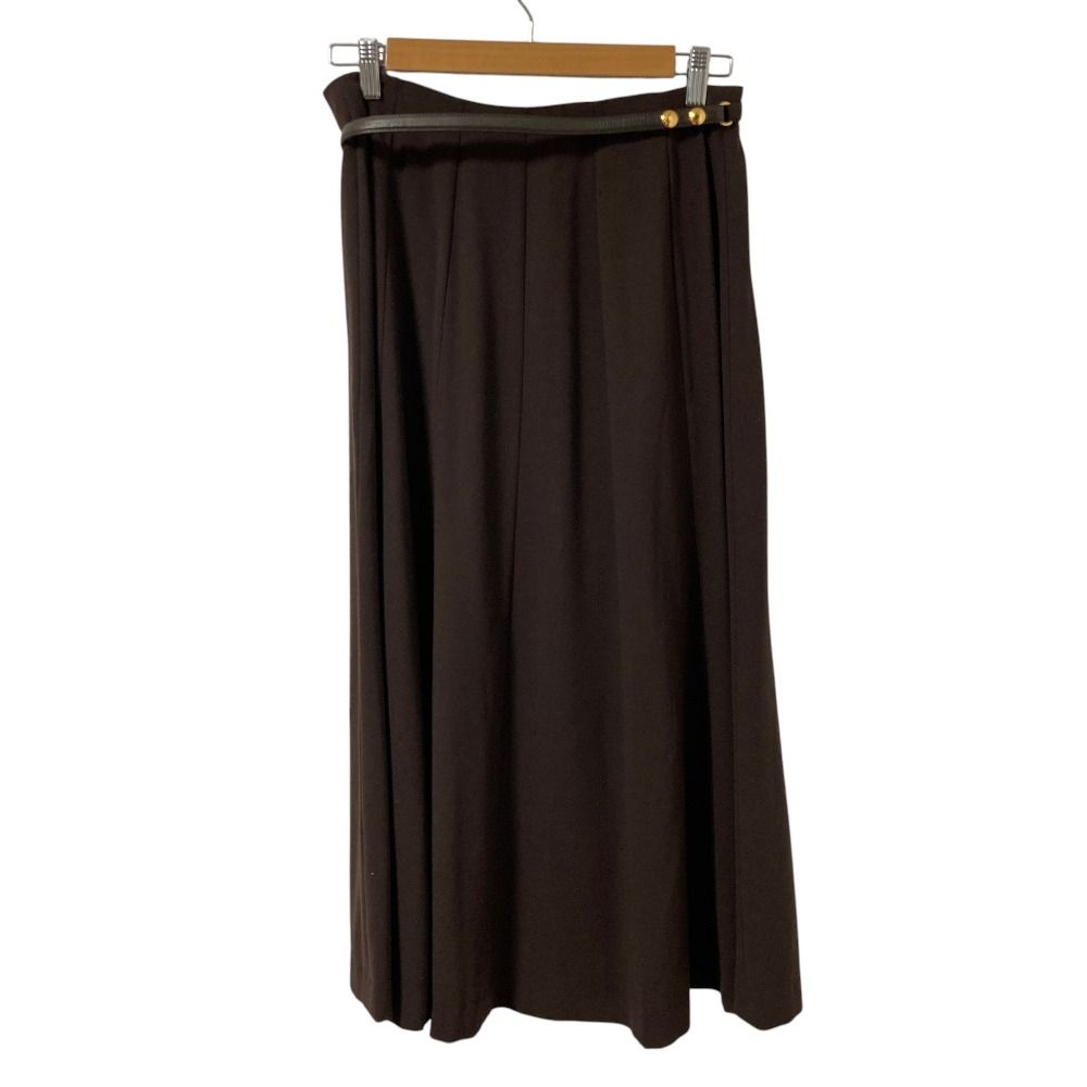Hermes Vintage Leather Belt Long Length Wrap Skirt 40 Brown — view 2