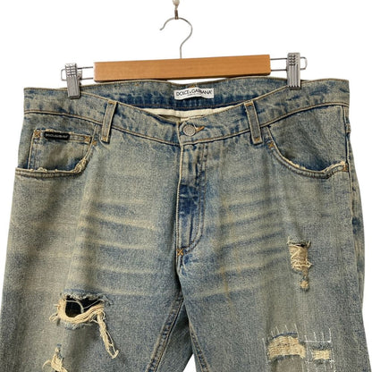 Dolce & Gabbana Crush Vintage Wash Denim Pants Jeans 52 Indigo — view 3