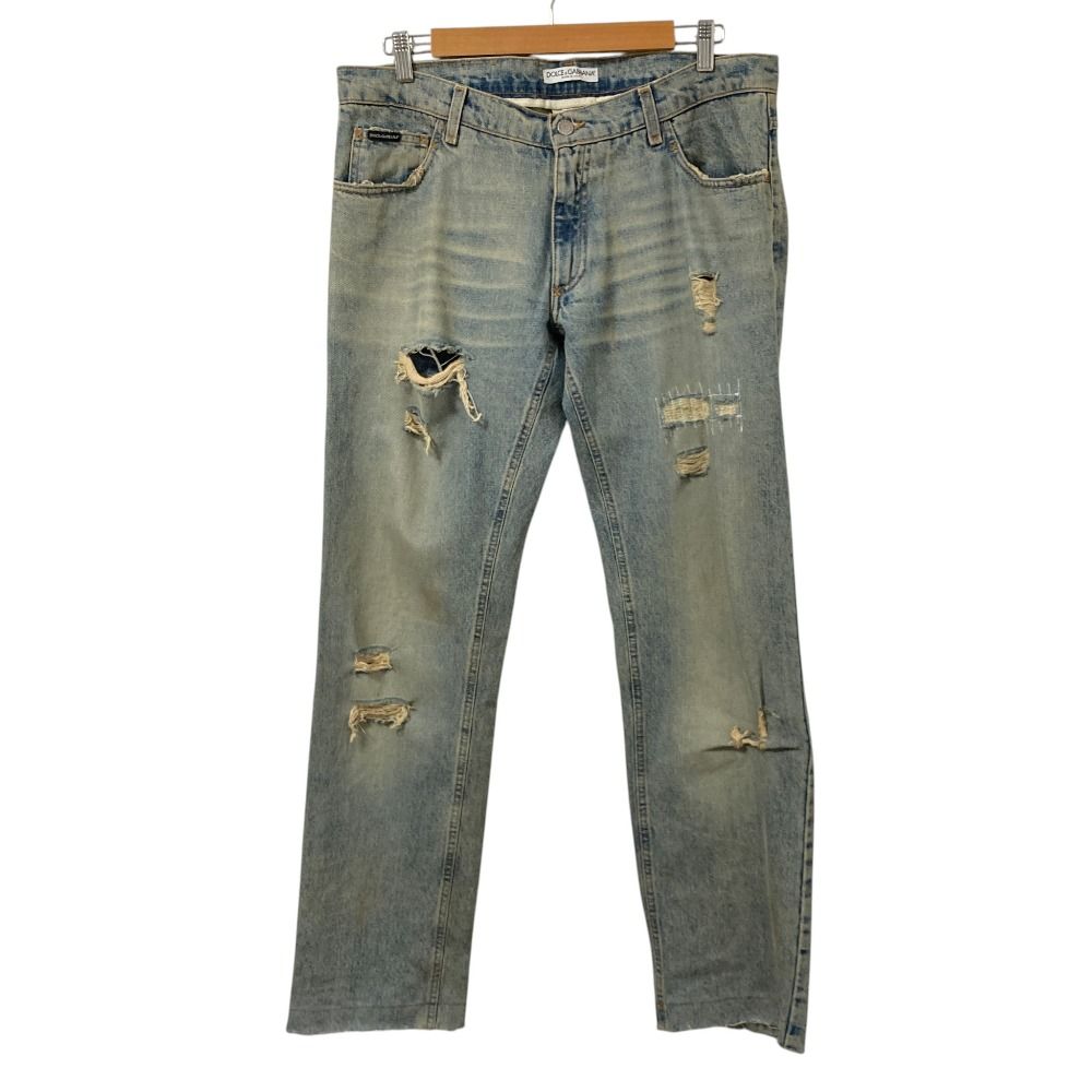 Dolce & Gabbana Crush Vintage Wash Denim Pants Jeans 52 Indigo