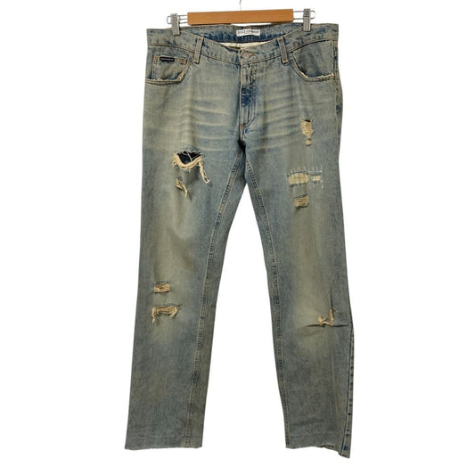 Dolce & Gabbana Crush Vintage Wash Denim Pants Jeans 52 Indigo