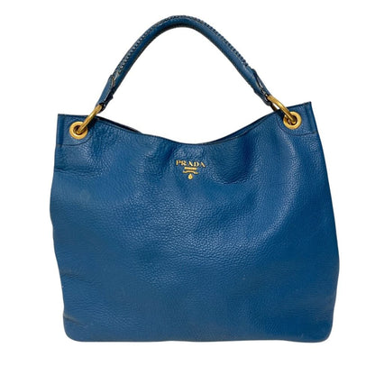 Prada Vitello Daino Leather Shoulder Bag Blue