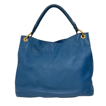 Prada Vitello Daino Leather Shoulder Bag Blue — view 2