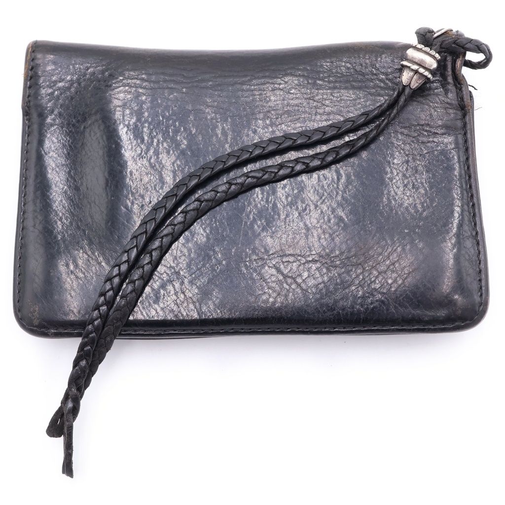 Chrome Hearts Strap 2 Zip Cross Ball Button Leather Wallet Black — view 2