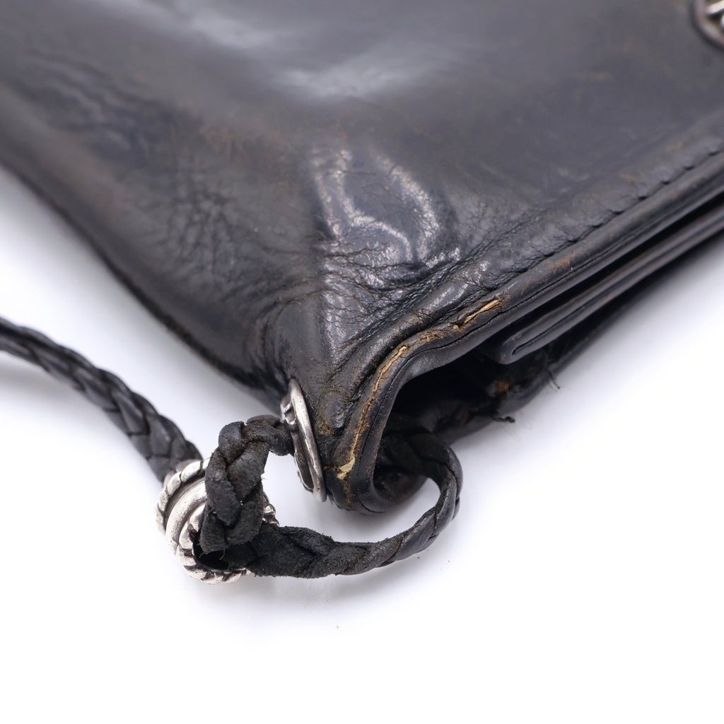 Chrome Hearts Strap 2 Zip Cross Ball Button Leather Wallet Black — view 5