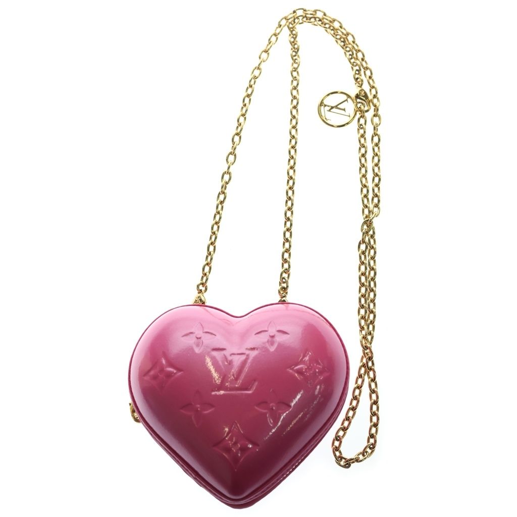 Louis Vuitton LV Remix Monogram Vernis Keep My LV Heart Chain Shoulder Bag Pink