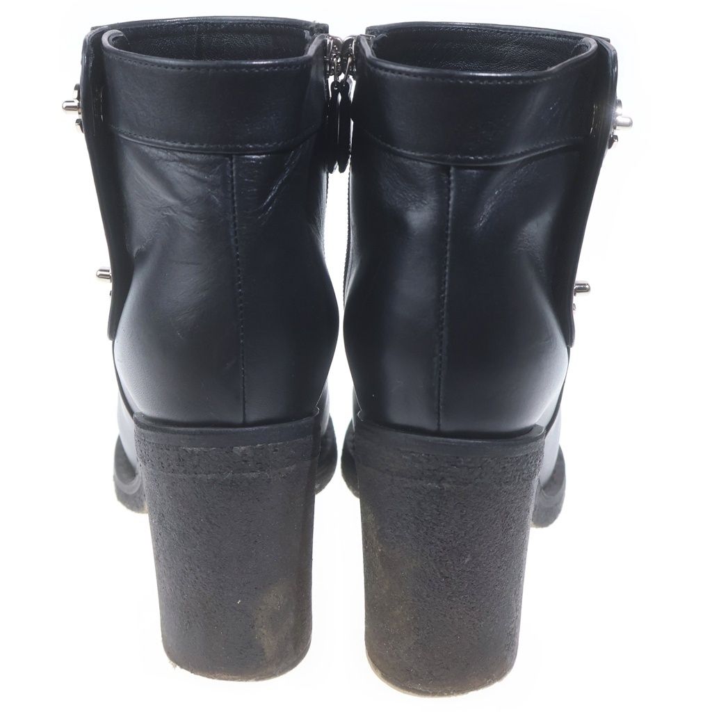 Chanel CC Logo Turnlock Side Zip Boots Black — view 3