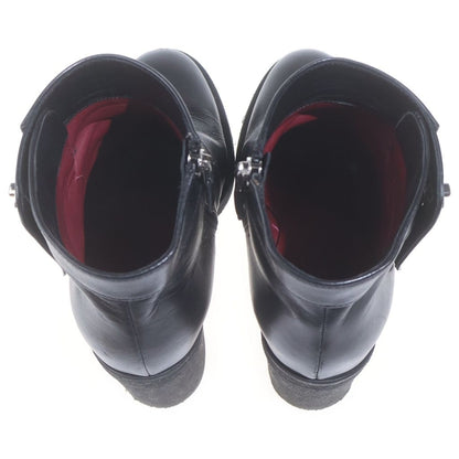 Chanel CC Logo Turnlock Side Zip Boots Black — view 4
