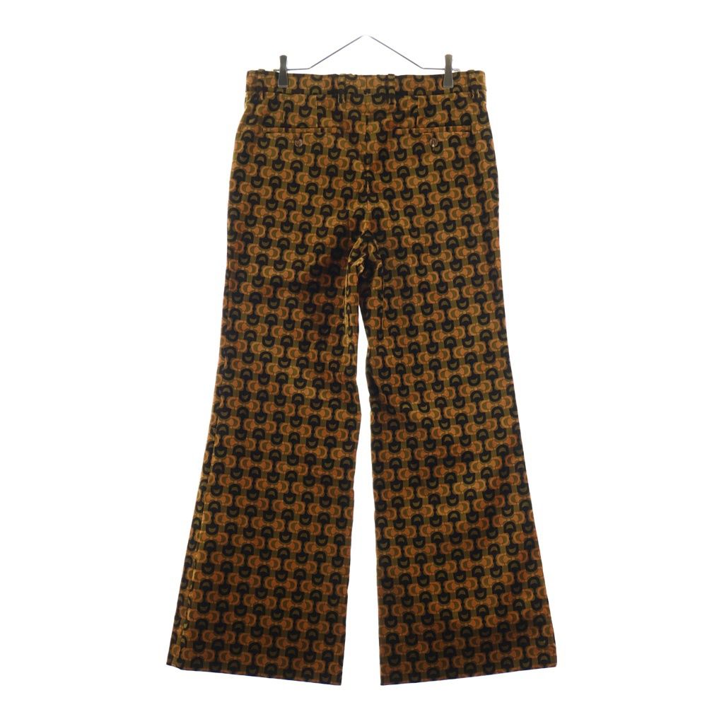 Gucci Anniversary All Over Pattern Velour Flare Pants Brown — view 2