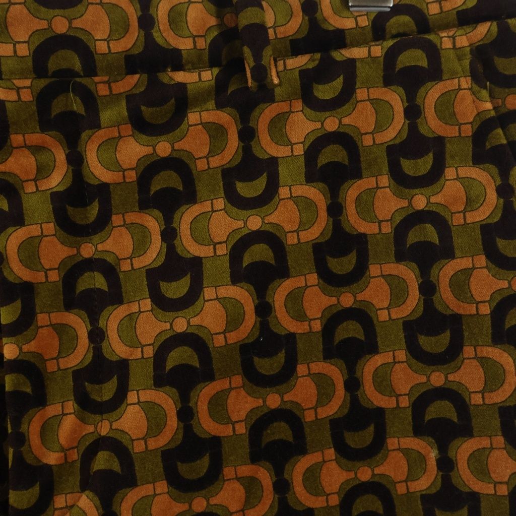 Gucci Anniversary All Over Pattern Velour Flare Pants Brown — view 4