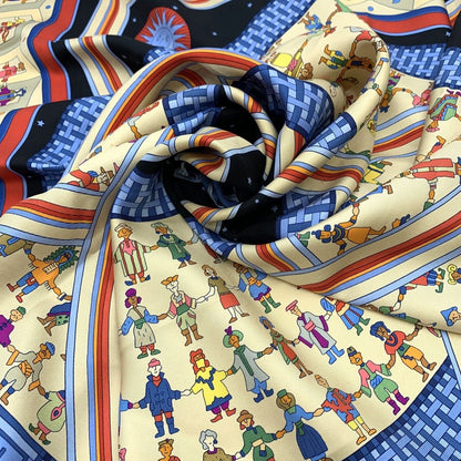 Hermes Carre 90 Donner la Scarf Silk Black