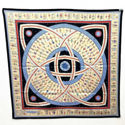 Hermes Carre 90 Donner la Scarf Silk Black — view 8