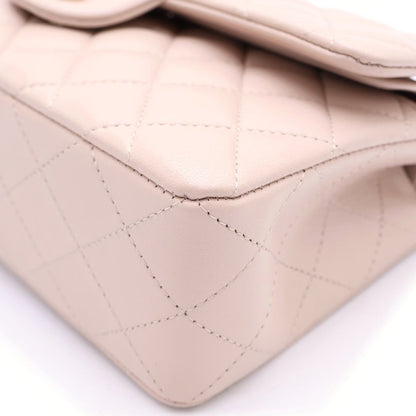 Chanel Quilted 23 Double Flap Chain Shoulder Bag Lambskin Gold Pink Plate — view 5