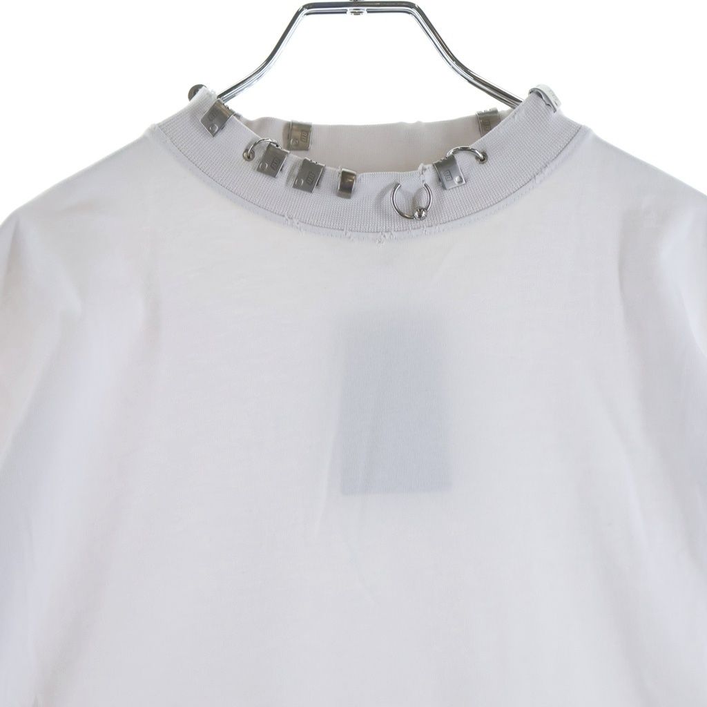 Balenciaga Pierced T-Shirt Oversized Earrings Short Sleeve White — view 3