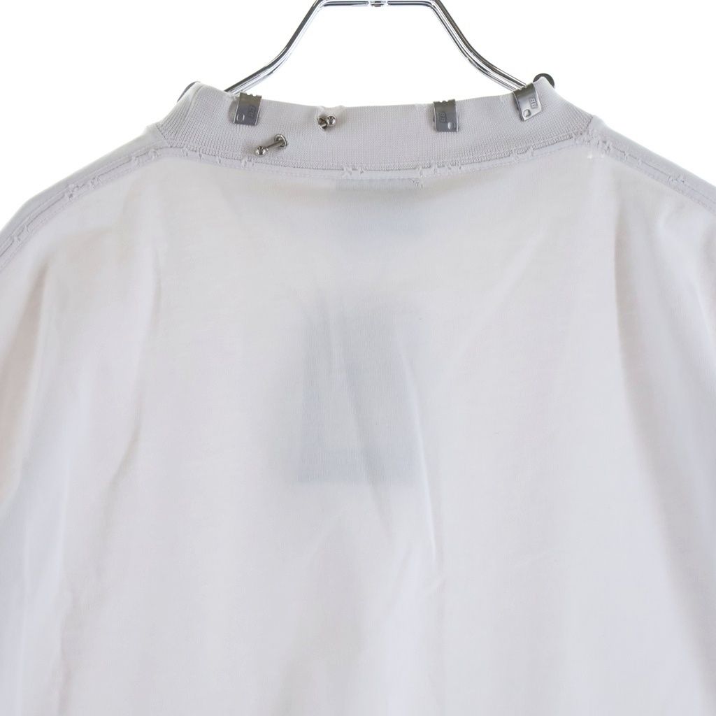 Balenciaga Pierced T-Shirt Oversized Earrings Short Sleeve White — view 4
