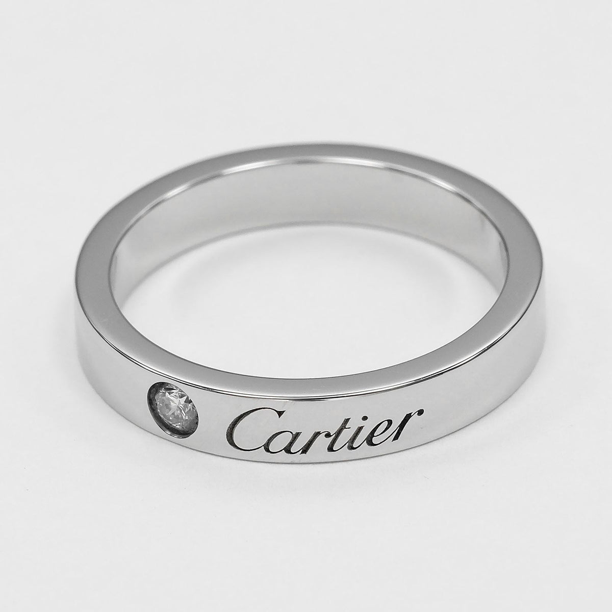 Cartier C de Cartie Platinum Diamond Ring — view 4