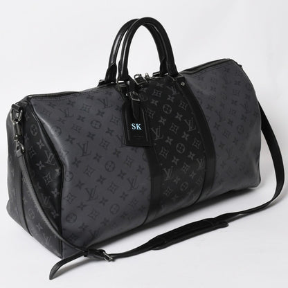 Louis Vuitton LV Keepall Bandouliere 50 Black Gray Silver — view 3