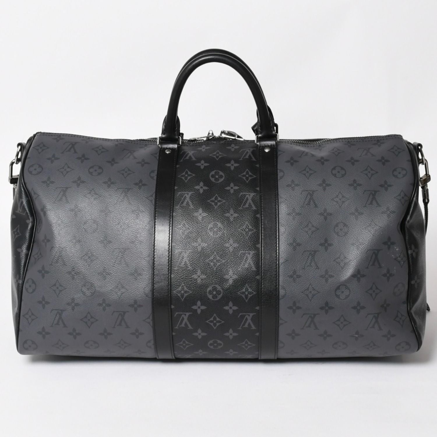 Louis Vuitton LV Keepall Bandouliere 50 Black Gray Silver — view 2