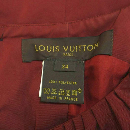 Louis Vuitton Dress 34 Wine Red Bordeaux Square Neck Sleeveless Waist Ribbon — view 4