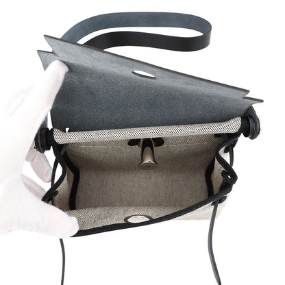 Hermes Shoulder Bag Herbag Zip Mini Black Ecru Silver Toile H Vache Hunter — view 6