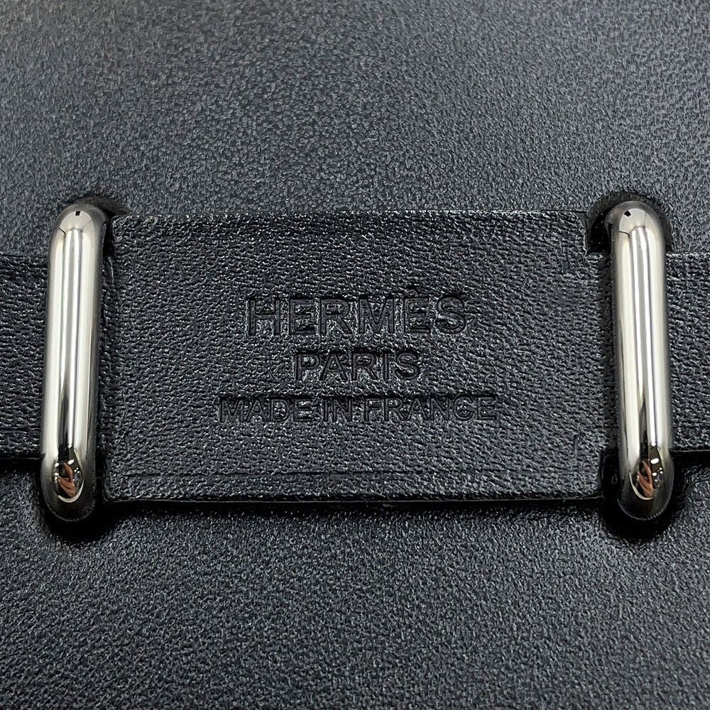 Hermes Shoulder Bag Herbag Zip Mini Black Ecru Silver Toile H Vache Hunter — view 7