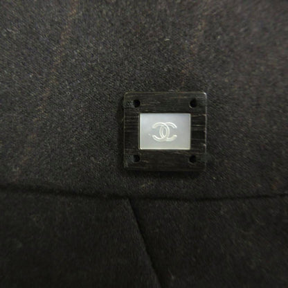 Chanel Mermaid Skirt Wool 34 Black Pocket Striped Pattern Knee Length CC Logo PP — view 4