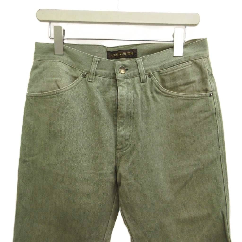 Louis Vuitton Denim Jeans Khaki Full Length Straight Silhouette PP — view 3