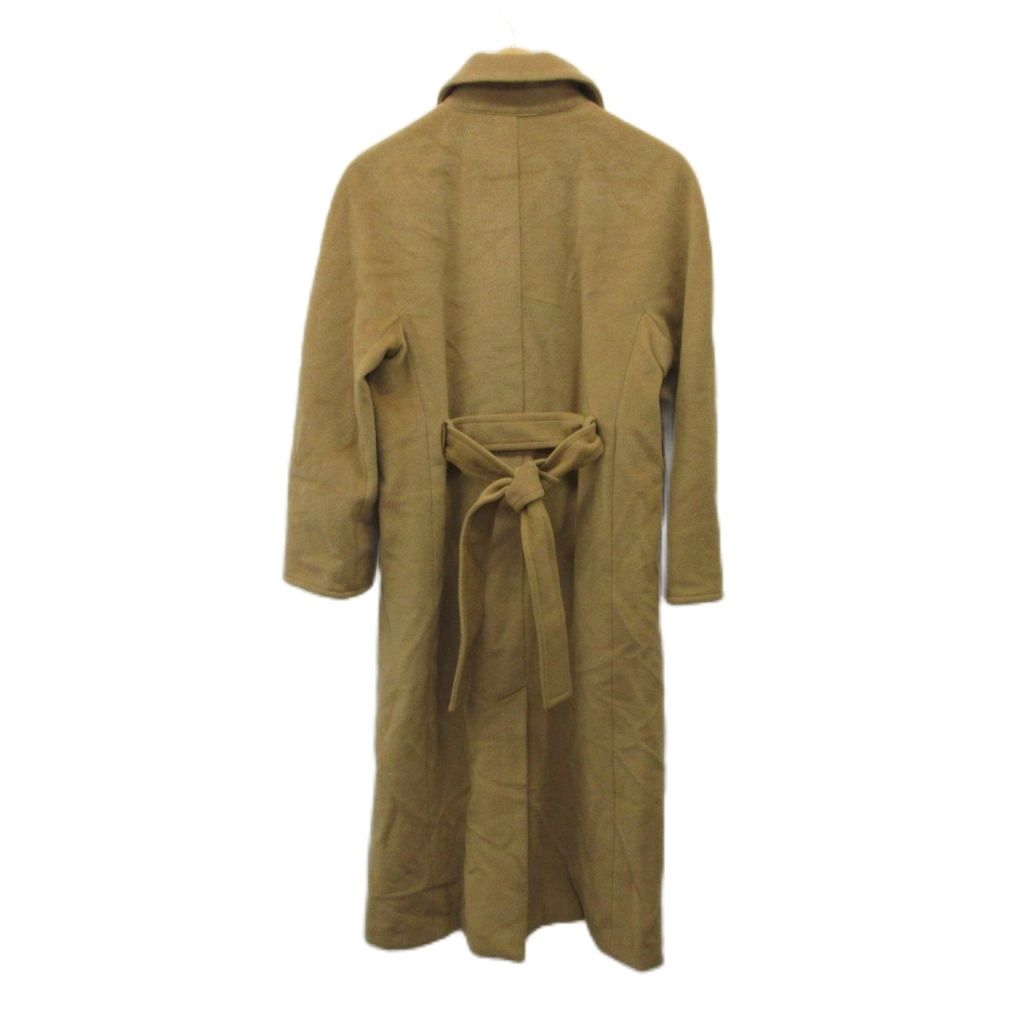 Max Mara Soutien Collar Coat Wool 38 Beige Silver Tag Single Breasted Long — view 2