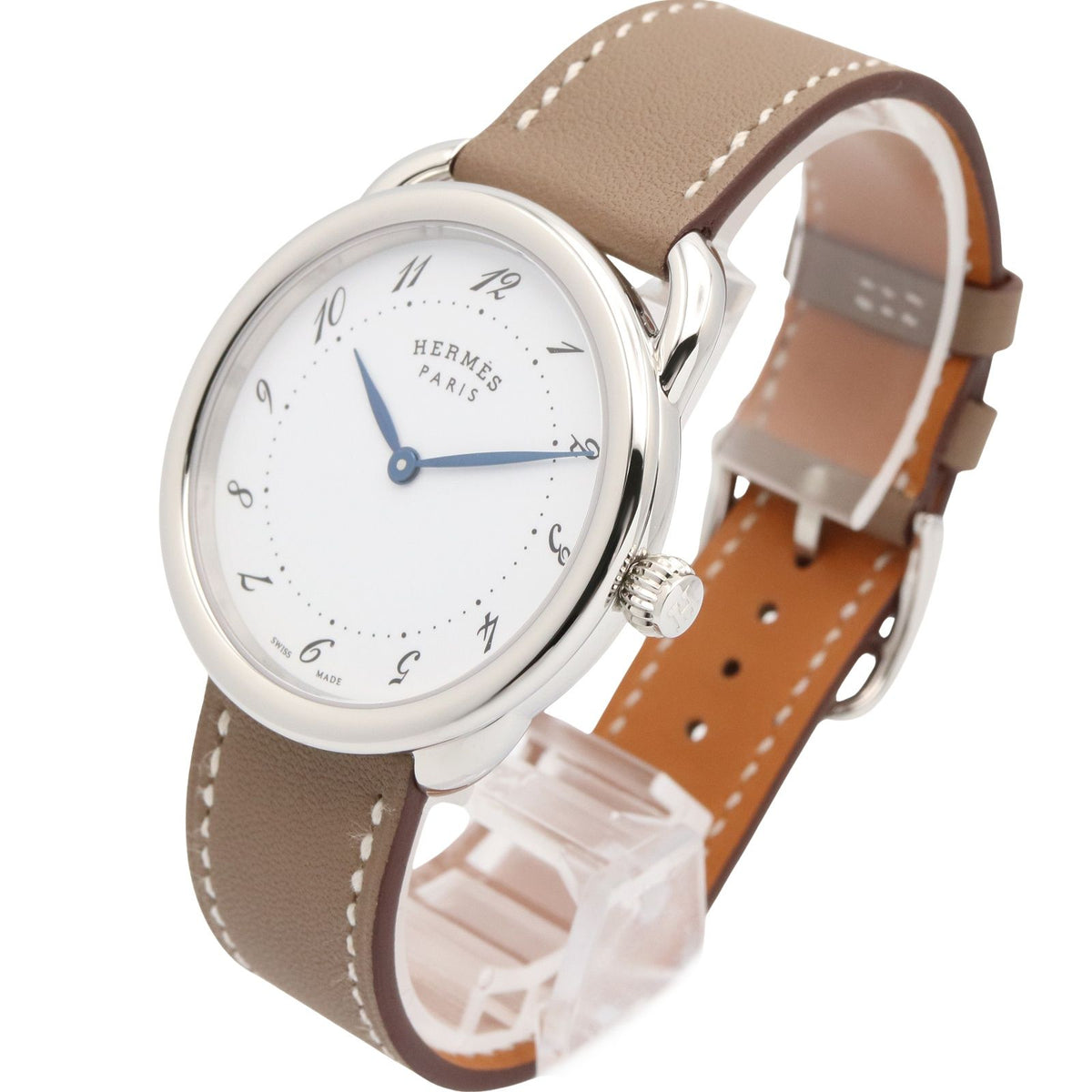 Hermes Watch White Stainless Steel Leather Also Boys — view 2