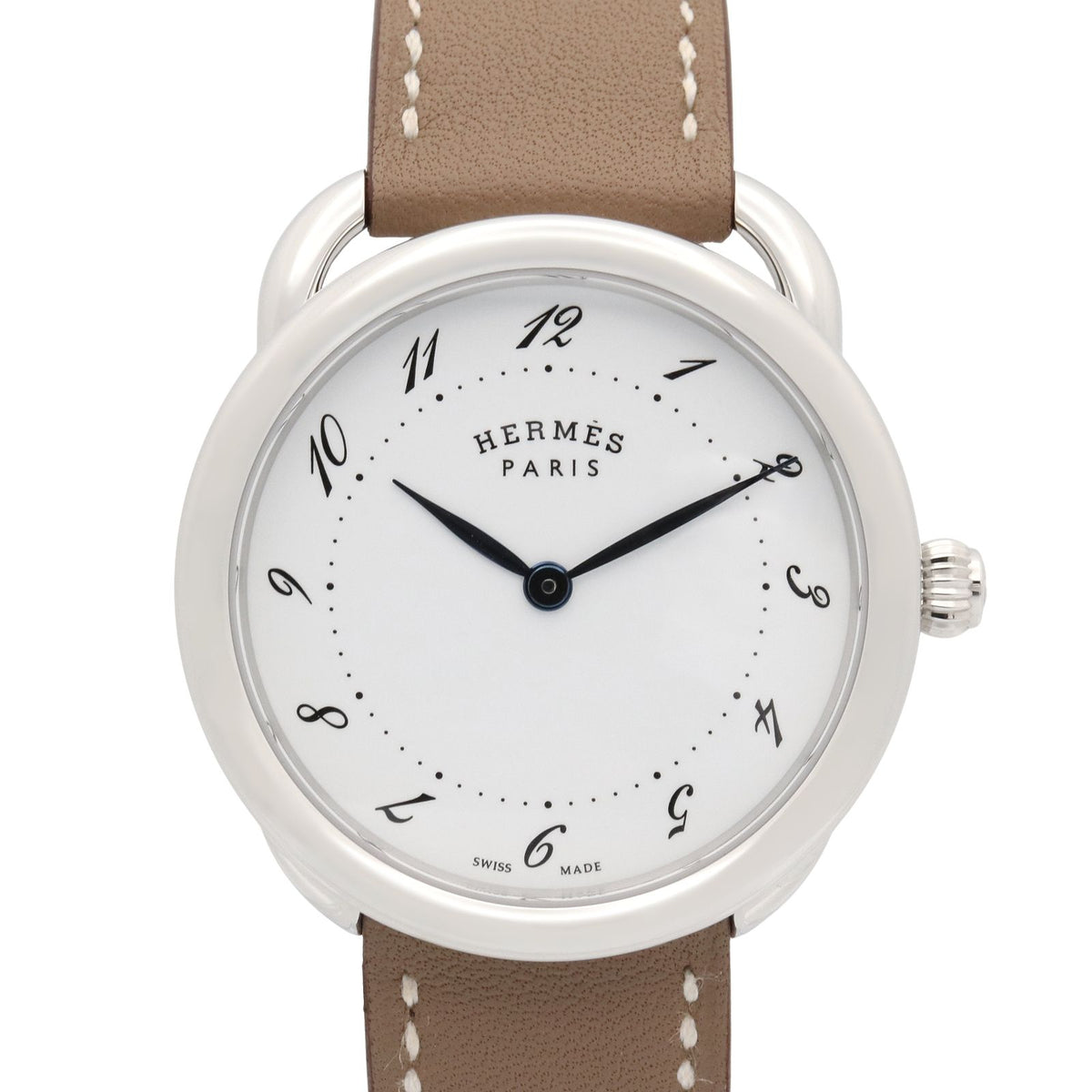 Hermes Watch White Stainless Steel Leather Also Boys