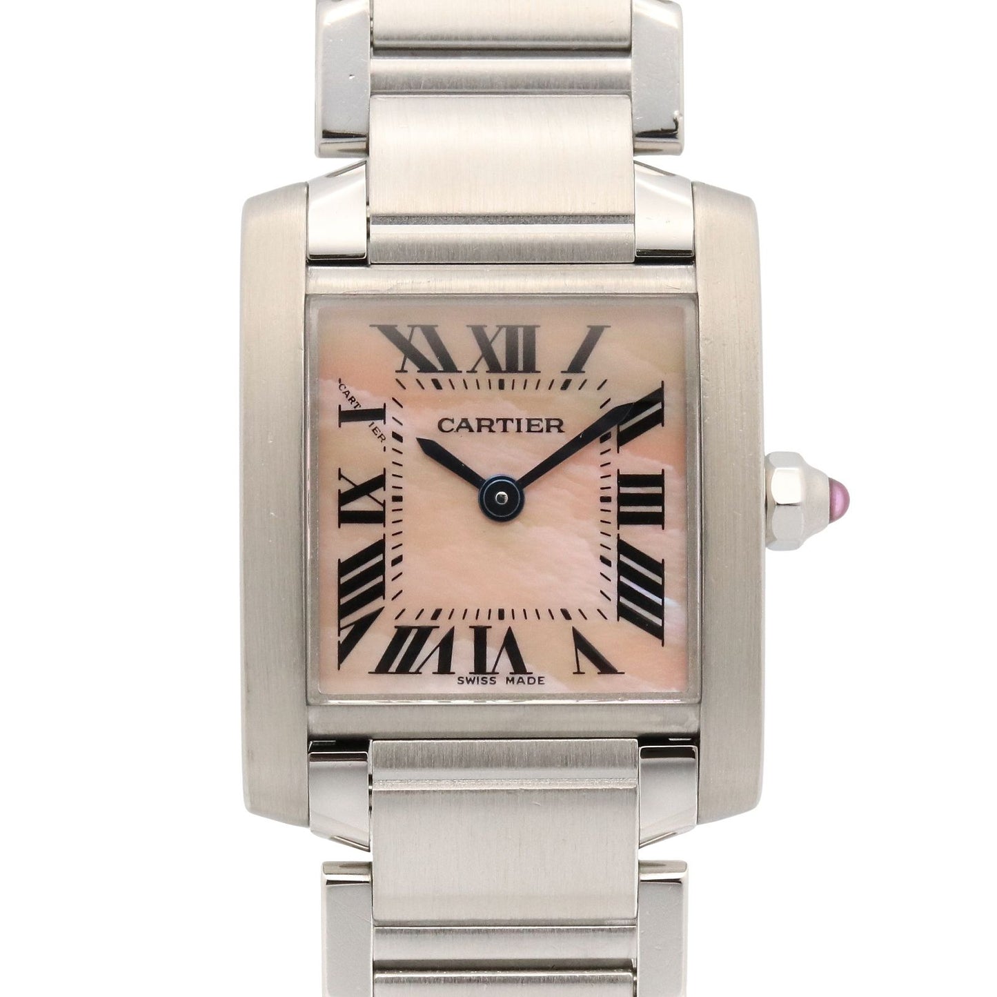 Cartier Watch Tank Francaise SM Pink Shell Stainless Steel