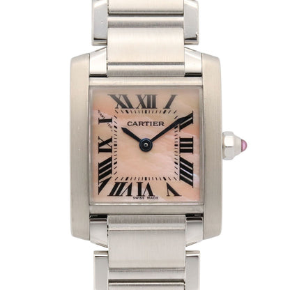 Cartier Watch Tank Francaise SM Pink Shell Stainless Steel
