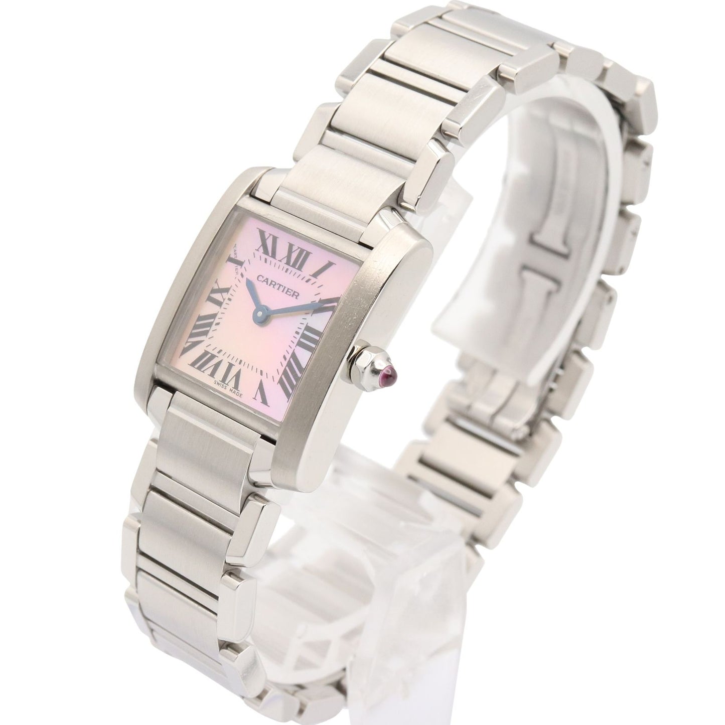 Cartier Watch Tank Francaise SM Pink Shell Stainless Steel — view 2