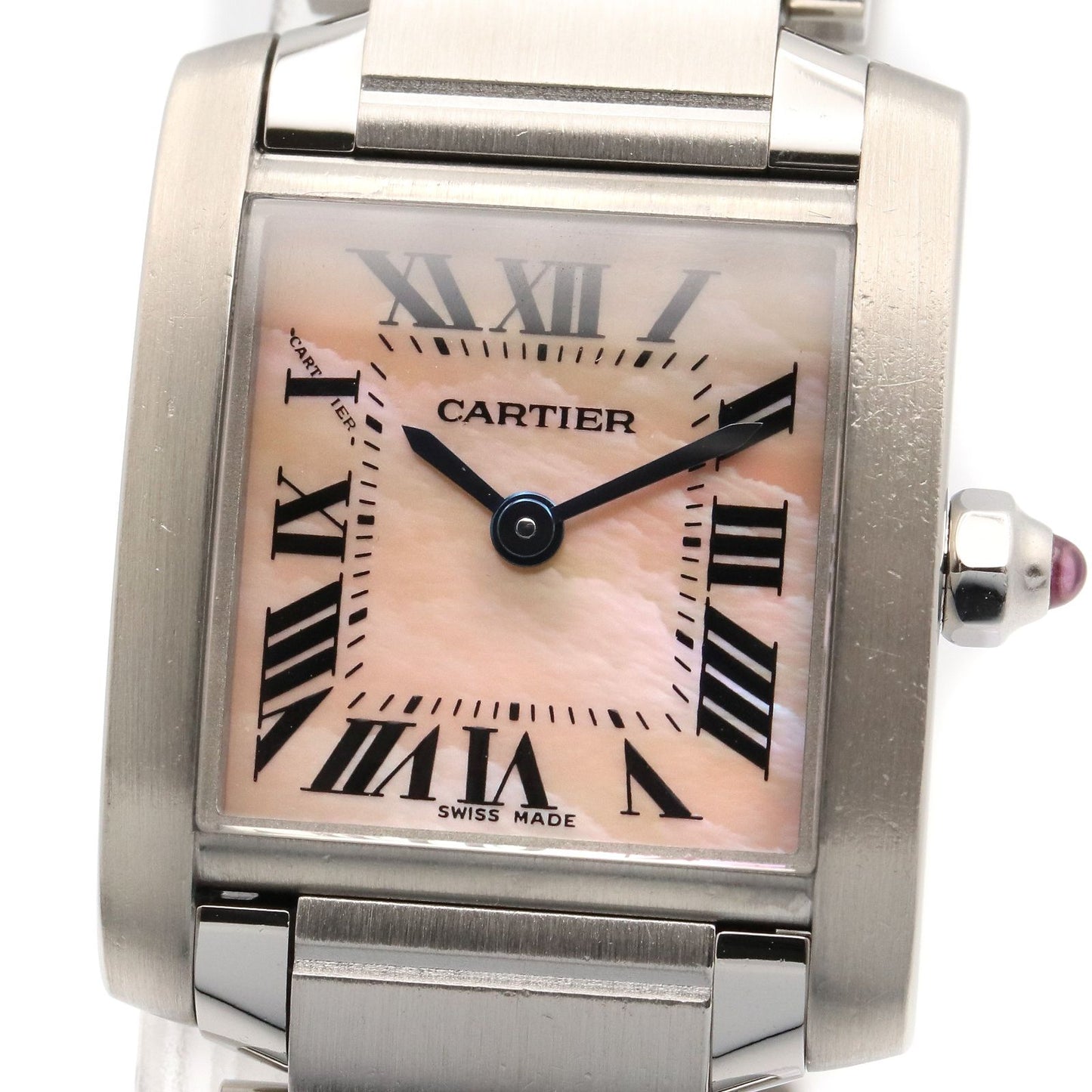 Cartier Watch Tank Francaise SM Pink Shell Stainless Steel — view 3