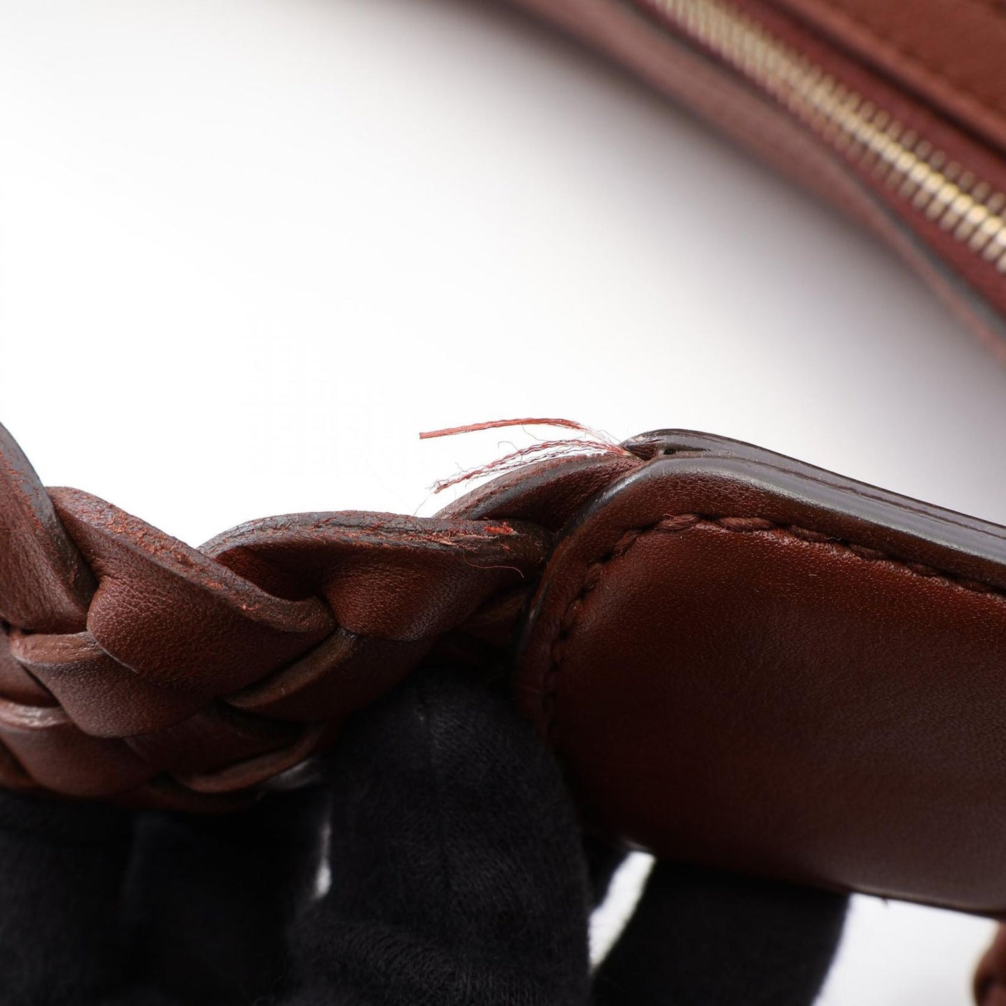 Gucci Shoulder Bag Bamboo Brown Leather Diamante — view 8
