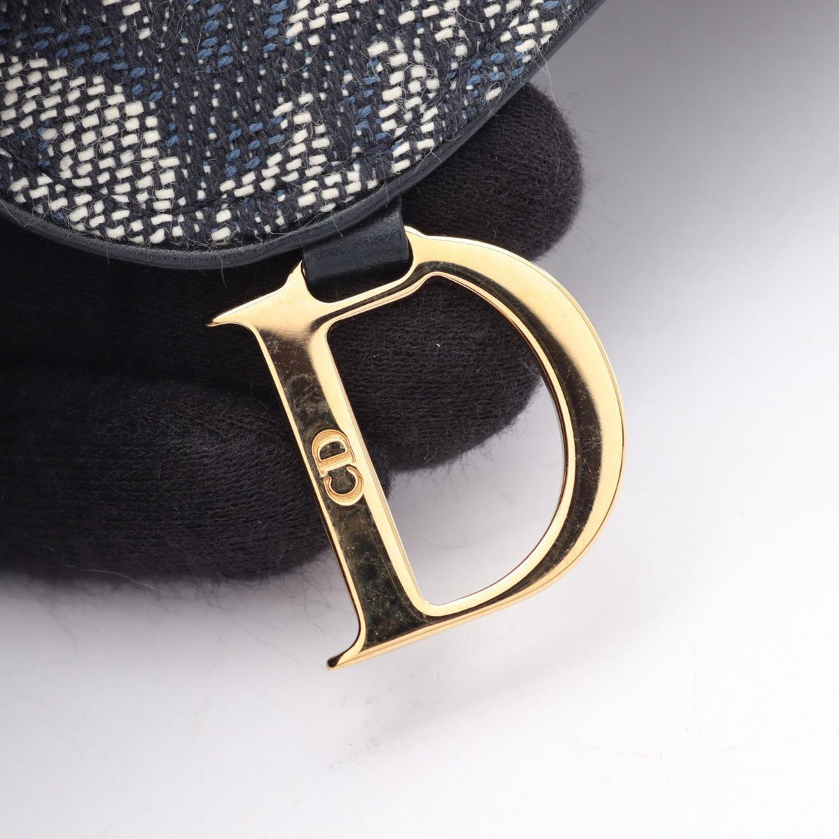 Dior Coin Case Saddle Oblique Navy Canvas Leather Trotter Purse — view 6