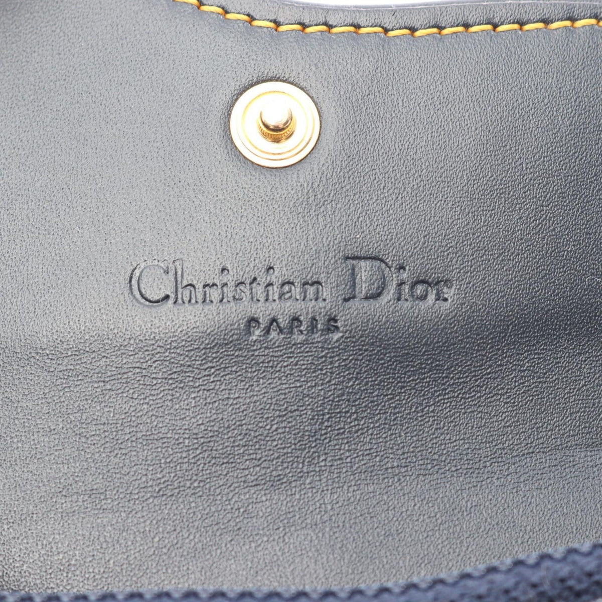 Dior Coin Case Saddle Oblique Navy Canvas Leather Trotter Purse — view 4